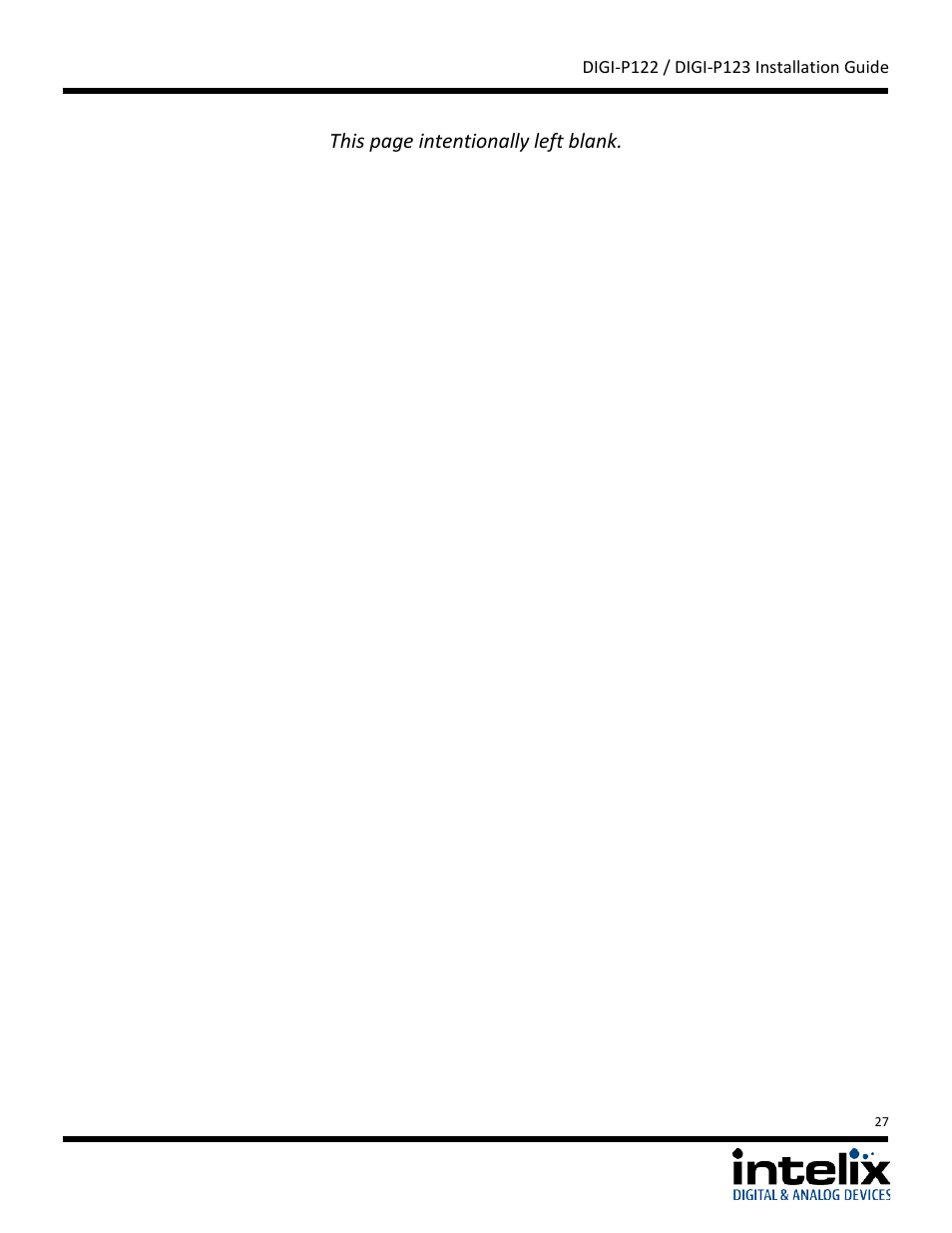 This page intentionally left blank | Intelix DIGI-P122 User Manual | Page 27 / 28