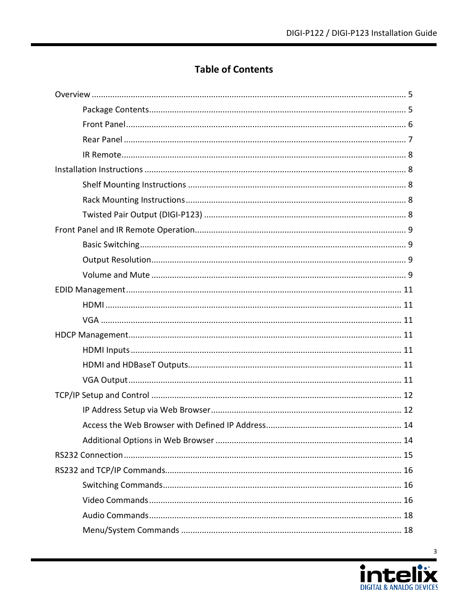 Intelix DIGI-P122 User Manual | Page 3 / 28