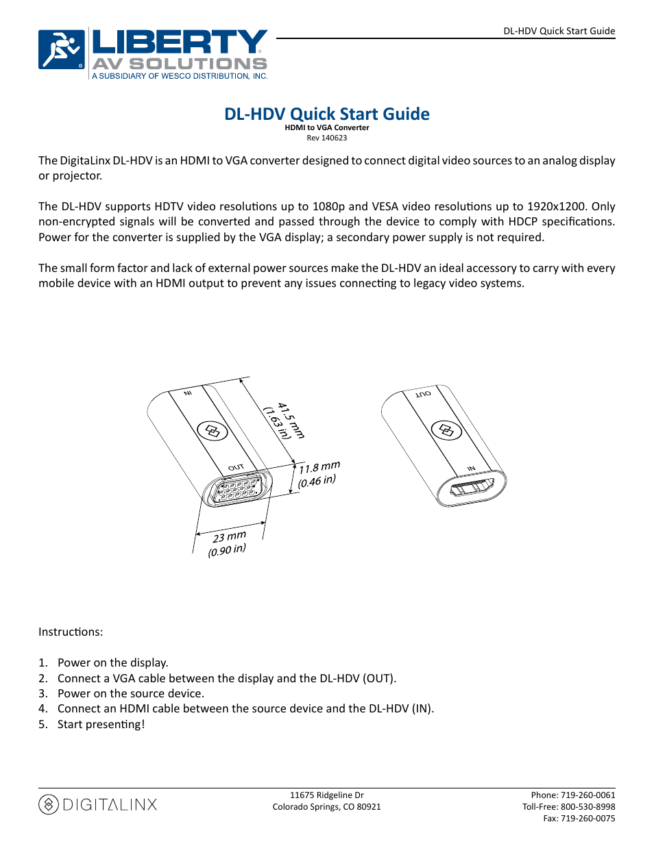 Intelix DL-HDV User Manual | 1 page