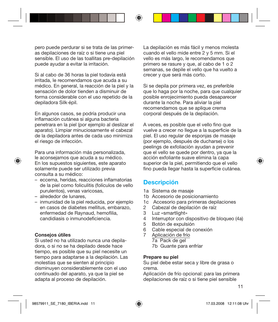 Descripción | Braun 7185 User Manual | Page 10 / 27