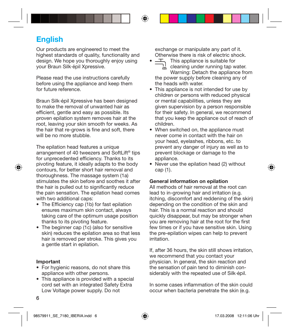 English | Braun 7185 User Manual | Page 5 / 27