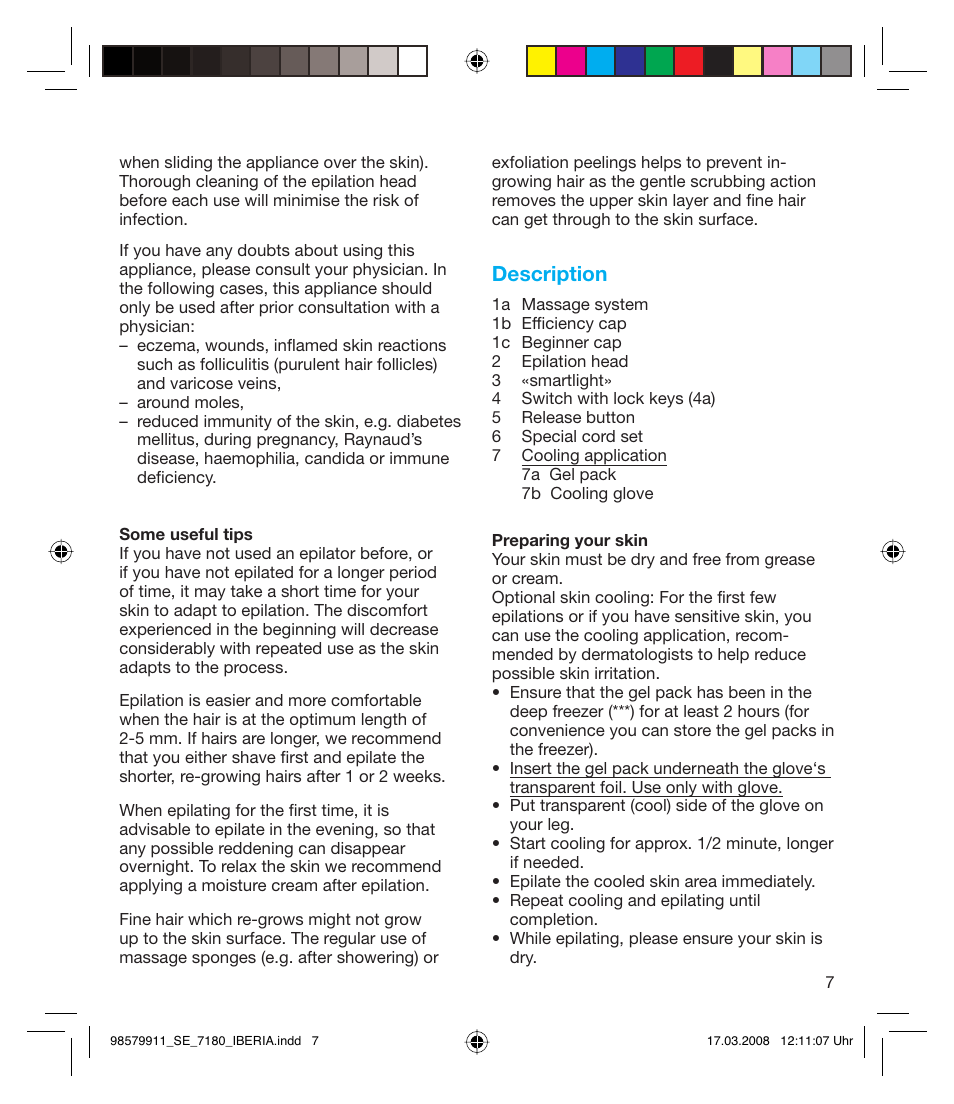 Description | Braun 7185 User Manual | Page 6 / 27