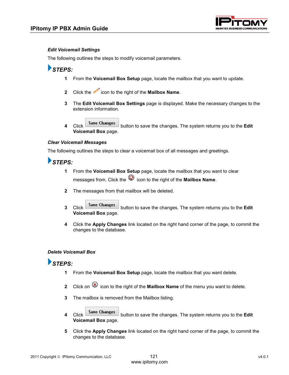 IPitomy IP1100+ PBX Administrator Guide User Manual | Page 139 / 259