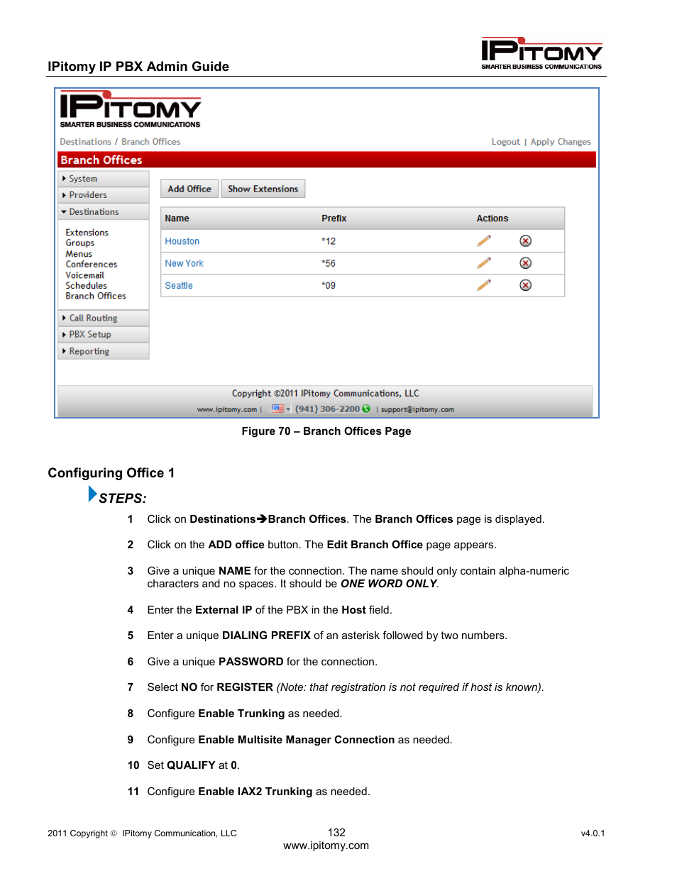 IPitomy IP1100+ PBX Administrator Guide User Manual | Page 150 / 259