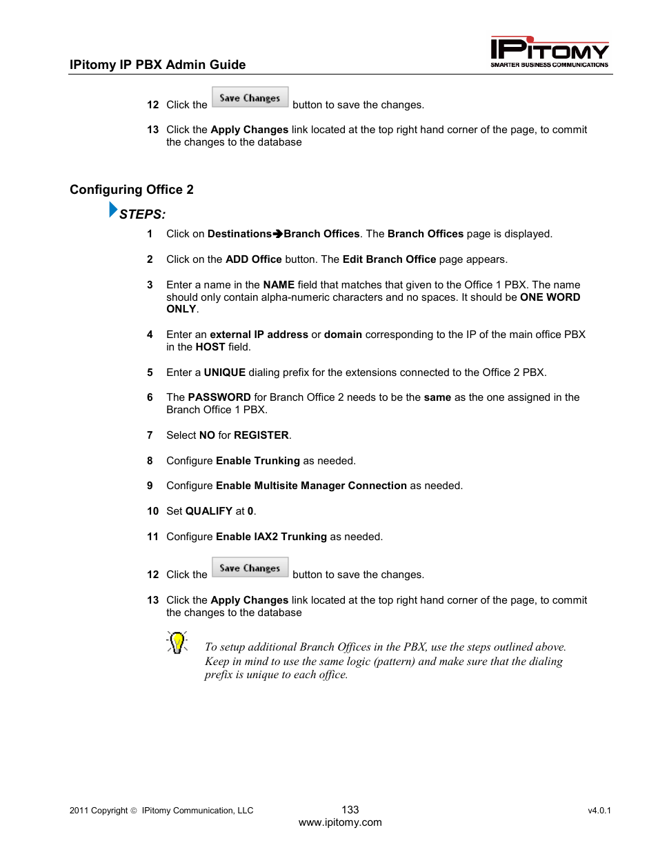 IPitomy IP1100+ PBX Administrator Guide User Manual | Page 151 / 259