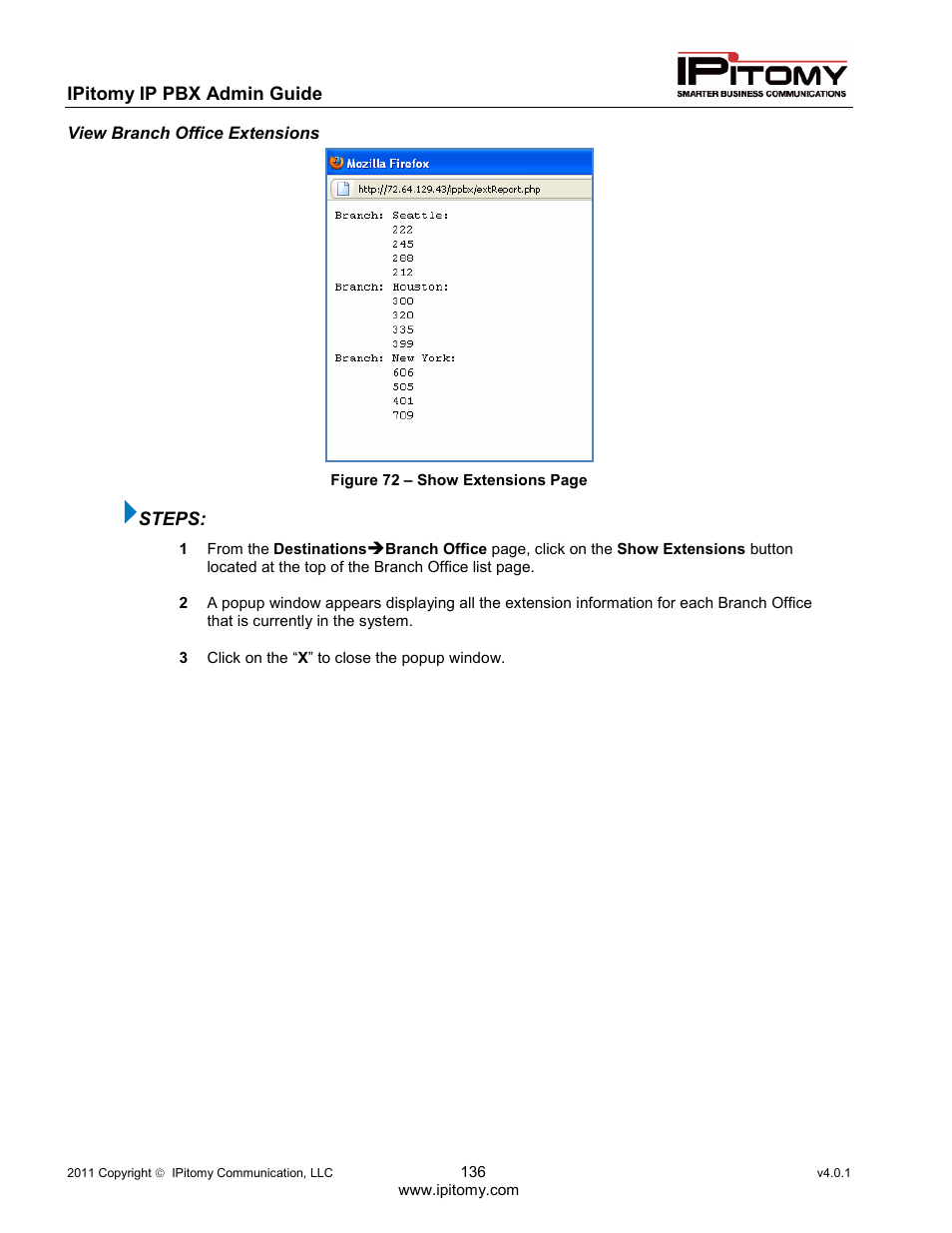 IPitomy IP1100+ PBX Administrator Guide User Manual | Page 154 / 259