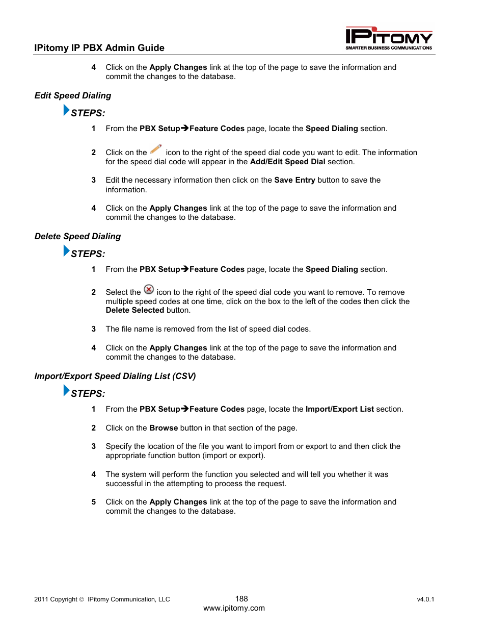 IPitomy IP1100+ PBX Administrator Guide User Manual | Page 206 / 259