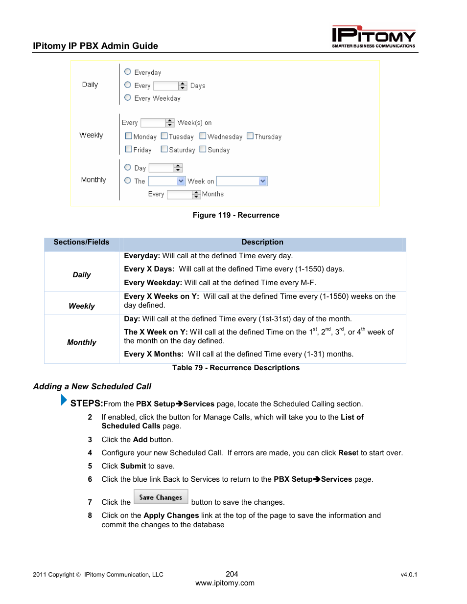 IPitomy IP1100+ PBX Administrator Guide User Manual | Page 222 / 259