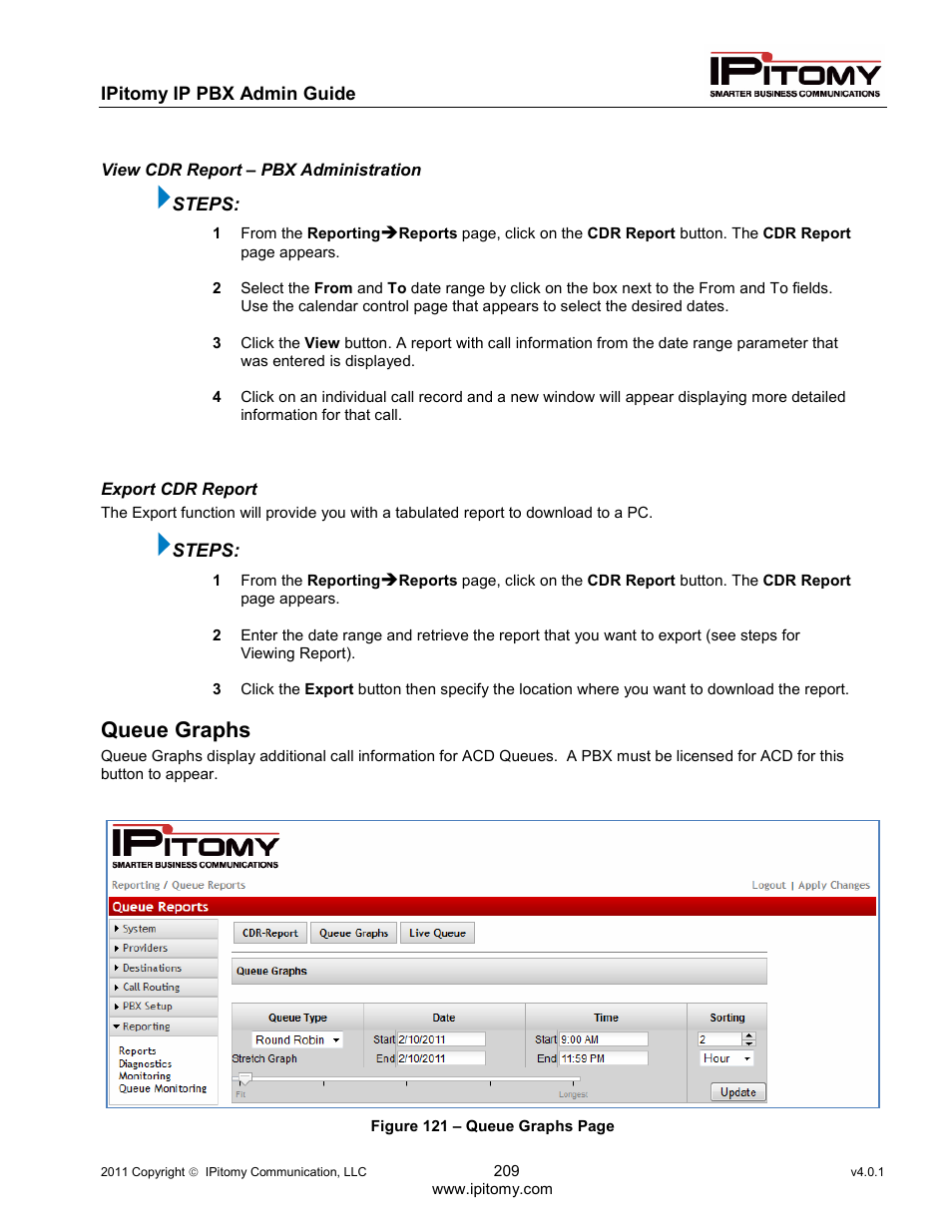 Queue graphs | IPitomy IP1100+ PBX Administrator Guide User Manual | Page 227 / 259