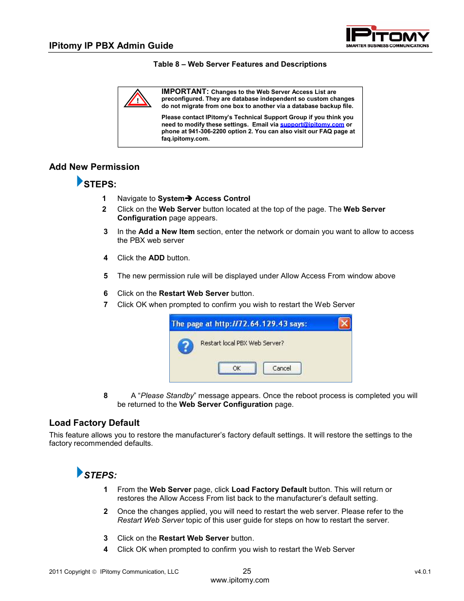 IPitomy IP1100+ PBX Administrator Guide User Manual | Page 43 / 259
