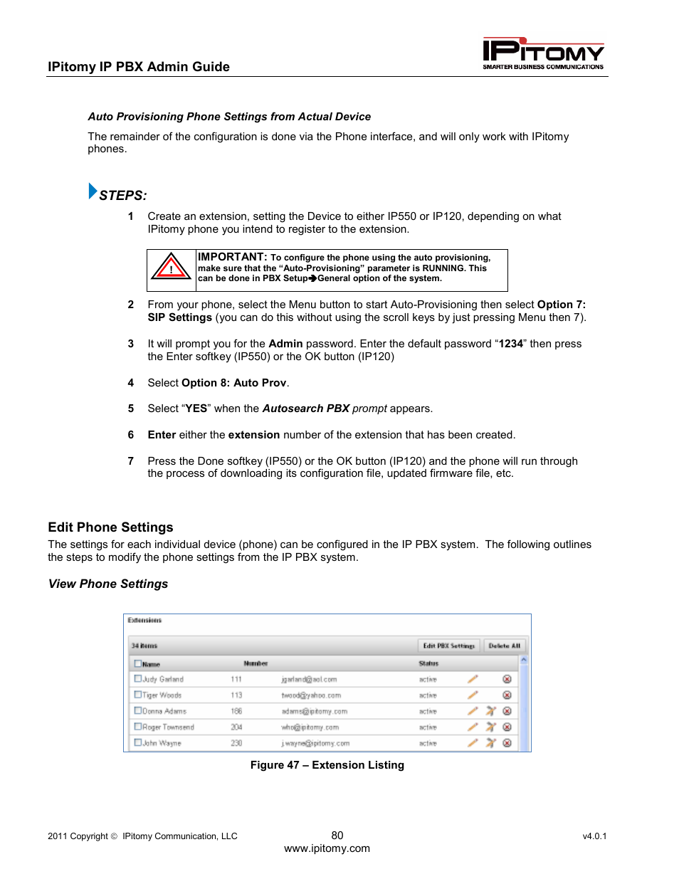 IPitomy IP1100+ PBX Administrator Guide User Manual | Page 98 / 259