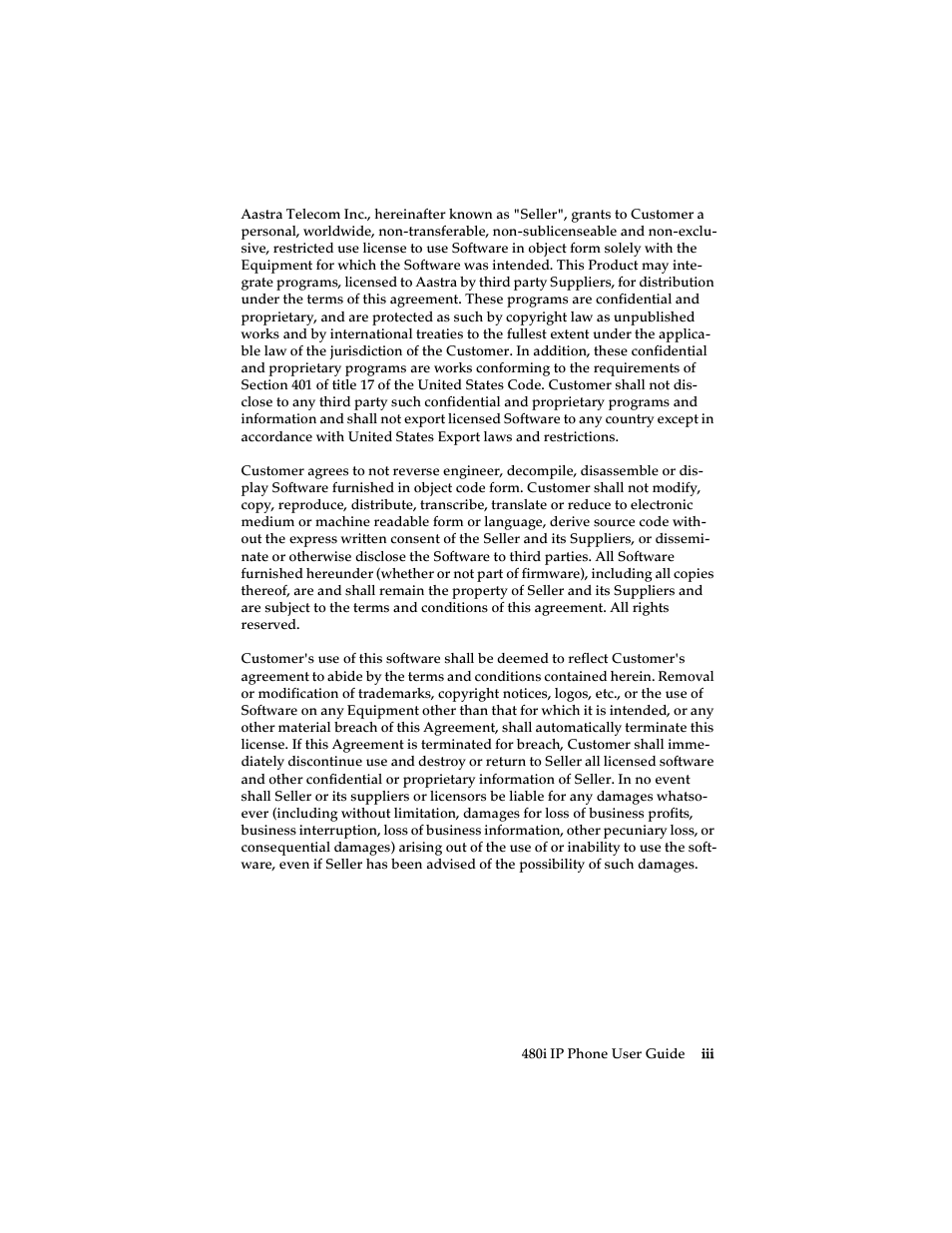 Aastra Telecom 480i SIP (Release 1.4) User Manual | Page 3 / 51