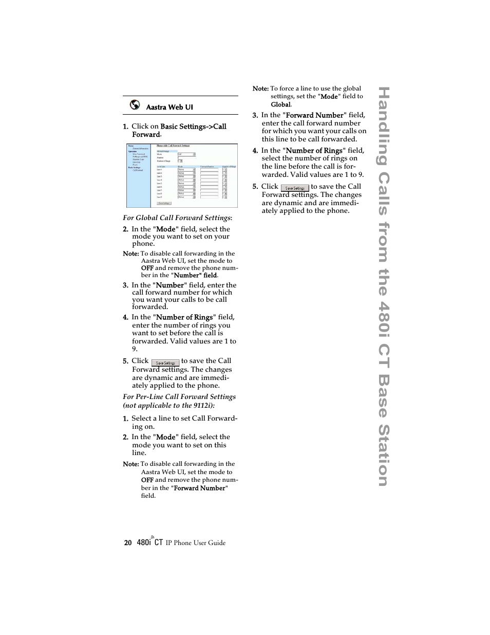 Ha ndling cal ls from the 480i ct ba se sta ti o n | Aastra Telecom 480i CT (Release 1.4) User Manual | Page 26 / 69