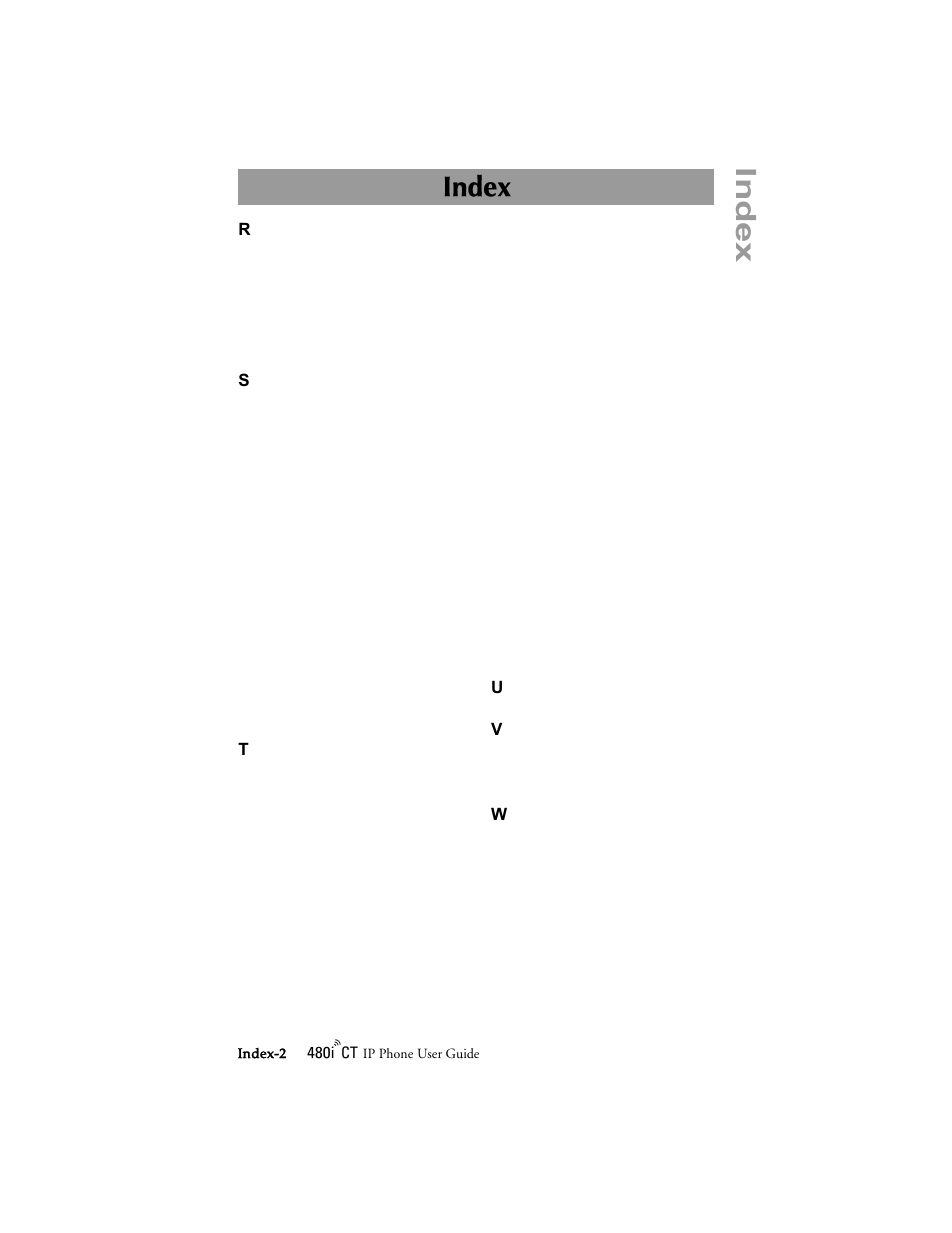 Index | Aastra Telecom 480i CT (Release 1.4) User Manual | Page 68 / 69