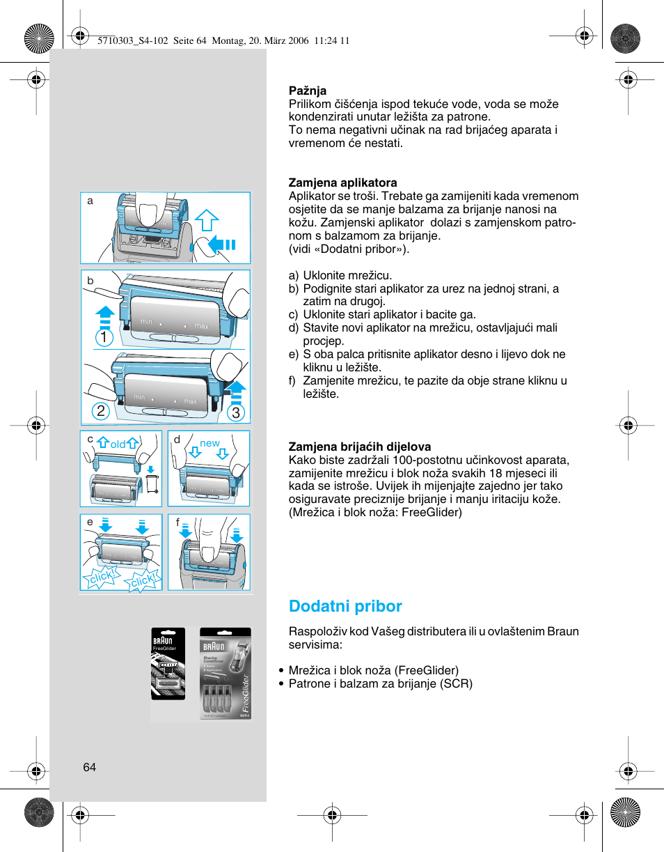 Dodatni pribor, Click, Click! d | Braun 6620 User Manual | Page 64 / 99