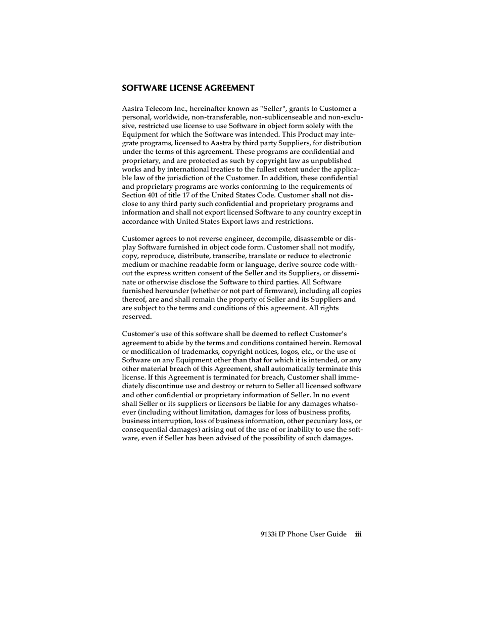 Aastra Telecom 9133i (USER GUIDE) User Manual | Page 3 / 53