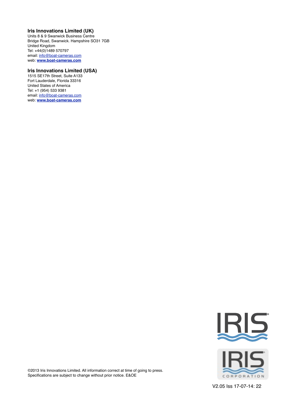 I.R.I.S. 295 User Manual | Page 22 / 22