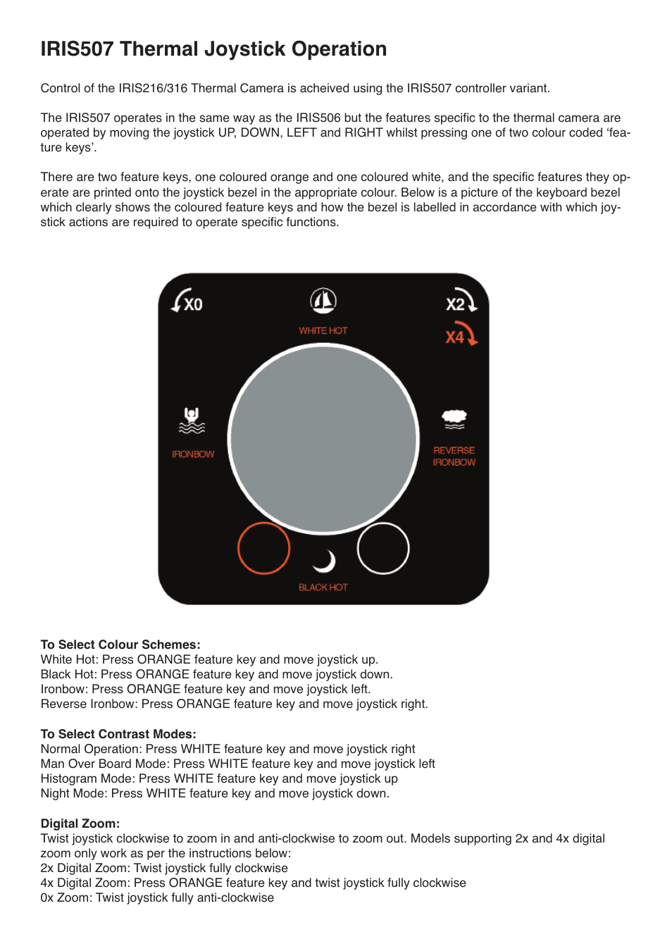 Iris507 thermal joystick operation | I.R.I.S. 507 User Manual | Page 3 / 5