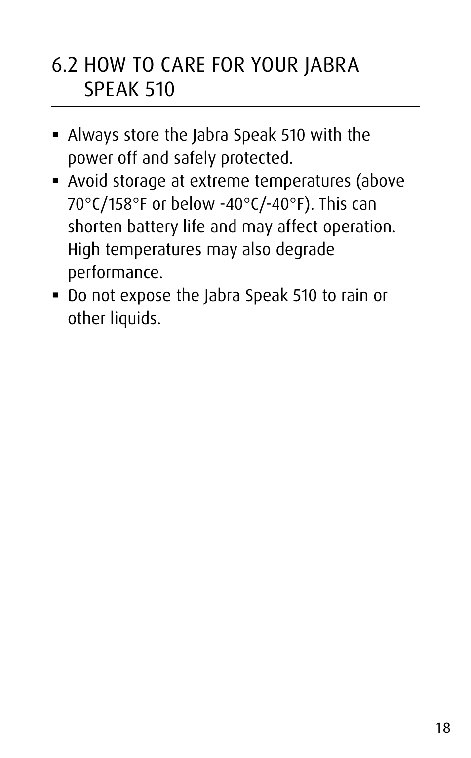 2 how to care for your jabra speak 510 | Jabra speak 510 User Manual | Page 18 / 22