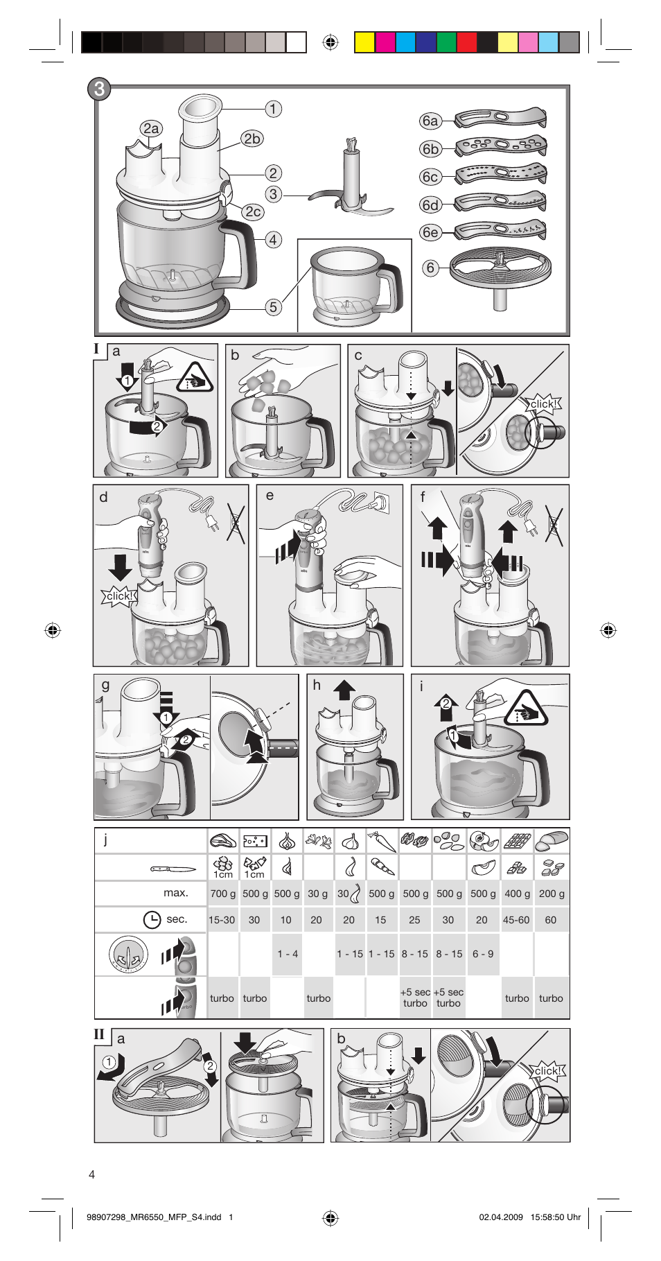 Braun turbo MR 6550 M FP-HC User Manual | Page 4 / 38