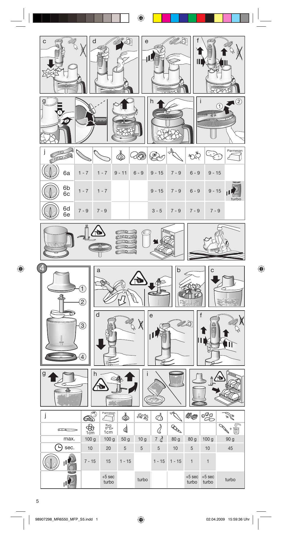 Braun turbo MR 6550 M FP-HC User Manual | Page 5 / 38