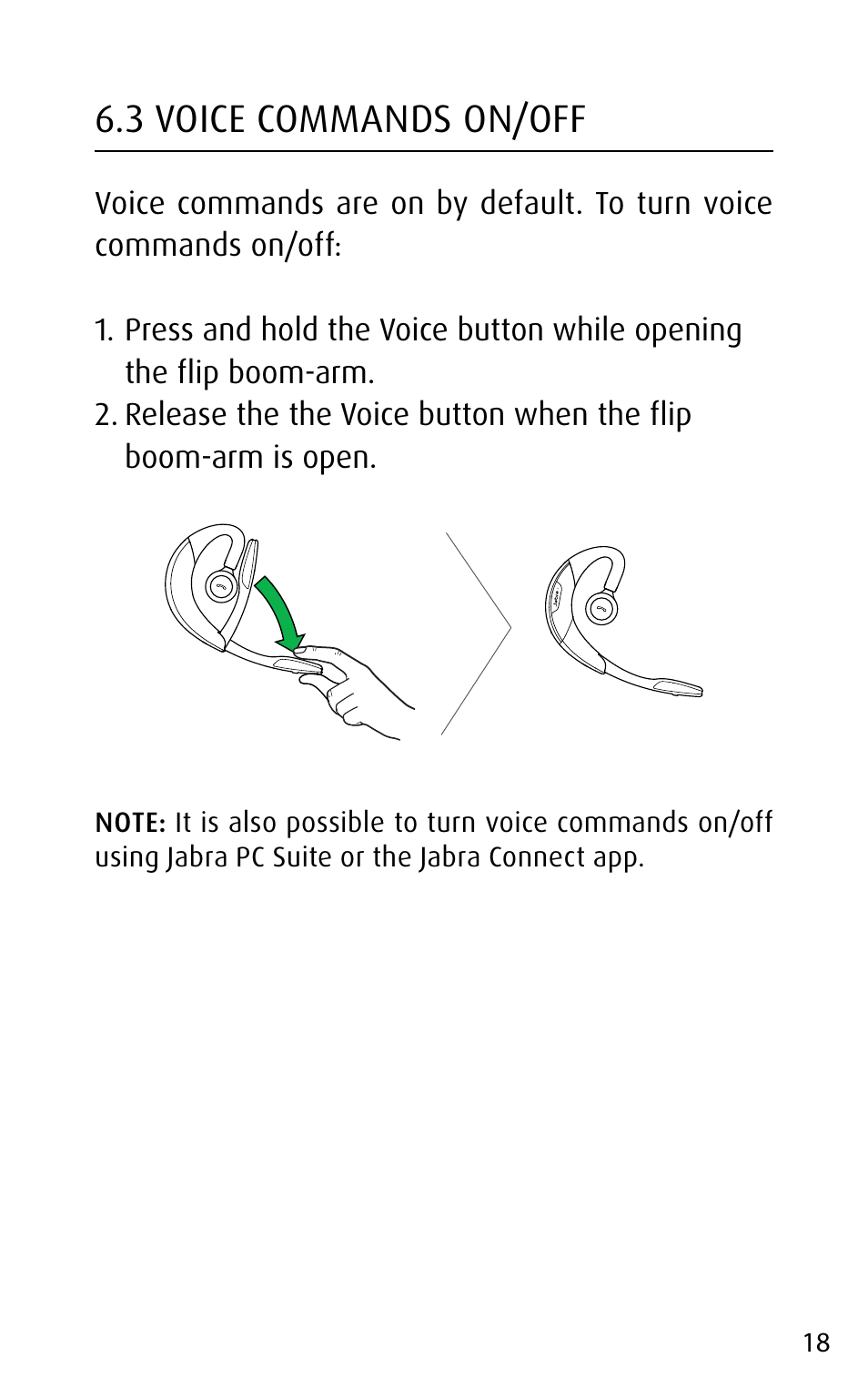 3 voice commands on/off | Jabra MOTION UC+ User Manual User Manual | Page 18 / 31