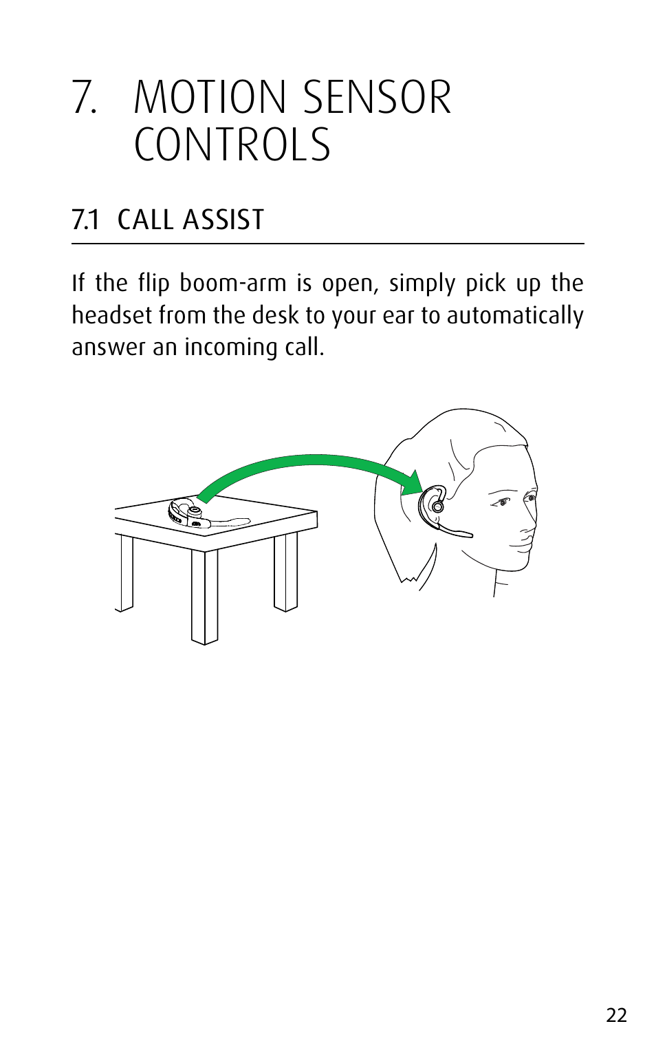 Motion sensor controls, 1 call assist | Jabra MOTION UC+ User Manual User Manual | Page 22 / 31