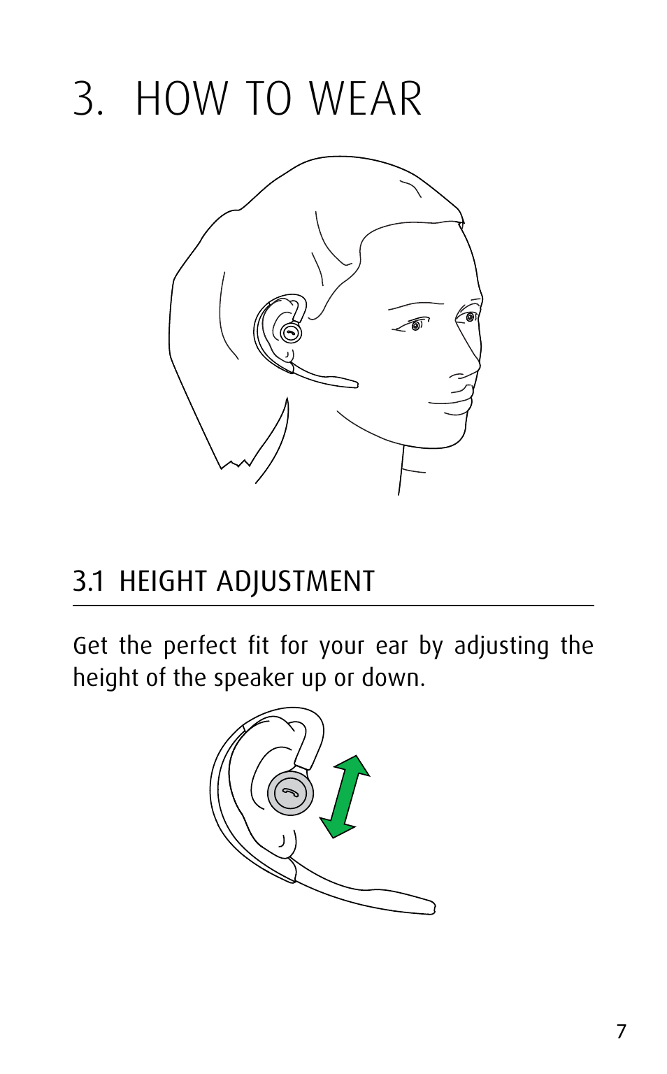 How to wear, 1 height adjustment | Jabra MOTION UC+ User Manual User Manual | Page 7 / 31