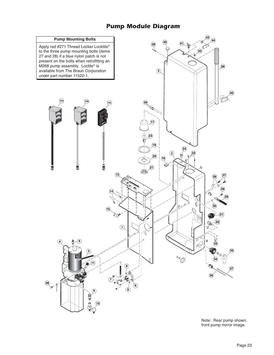Pump module diagram | Braun MILLENIUM 5 User Manual | Page 25 / 32