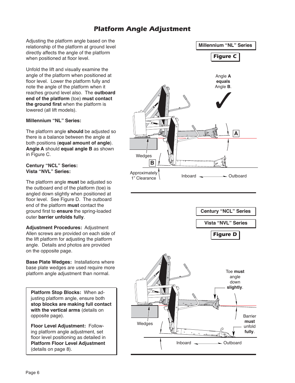 Platform angle adjustment | Braun MILLENIUM 5 User Manual | Page 8 / 32