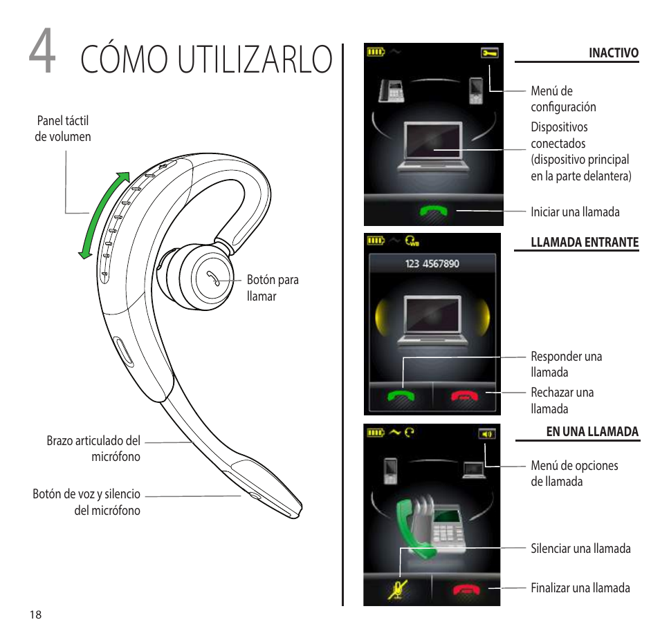 Cómo utilizarlo | Jabra MOTION office Quick Start Guide User Manual | Page 21 / 34