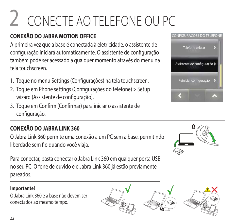 Conecte ao telefone ou pc | Jabra MOTION office Quick Start Guide User Manual | Page 25 / 34