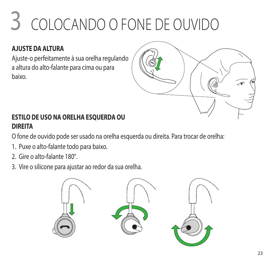 Colocando o fone de ouvido | Jabra MOTION office Quick Start Guide User Manual | Page 26 / 34
