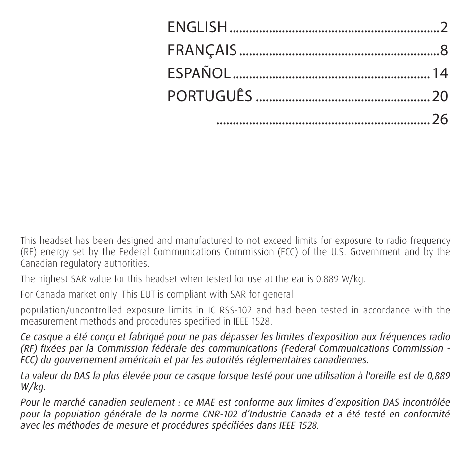 English français español português 日本語 | Jabra MOTION office Quick Start Guide User Manual | Page 4 / 34