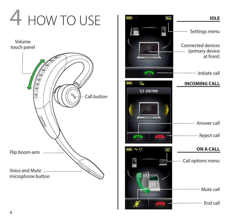 How to use | Jabra MOTION office Quick Start Guide User Manual | Page 9 / 34