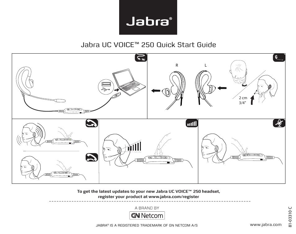 Jabra UC VOICE 250 User Manual | 2 pages