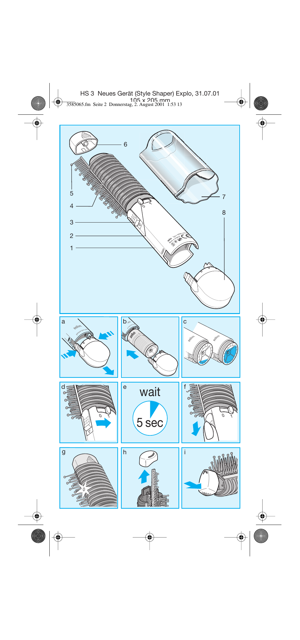 5 sec wait | Braun HS 3 User Manual | Page 2 / 6