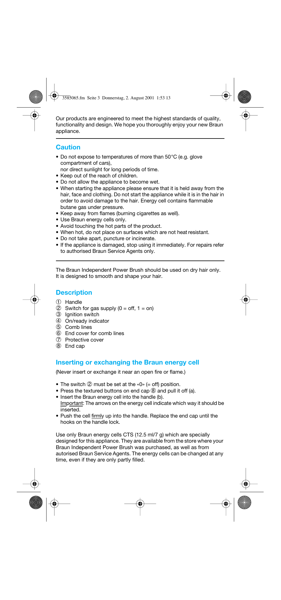 Braun HS 3 User Manual | Page 3 / 6