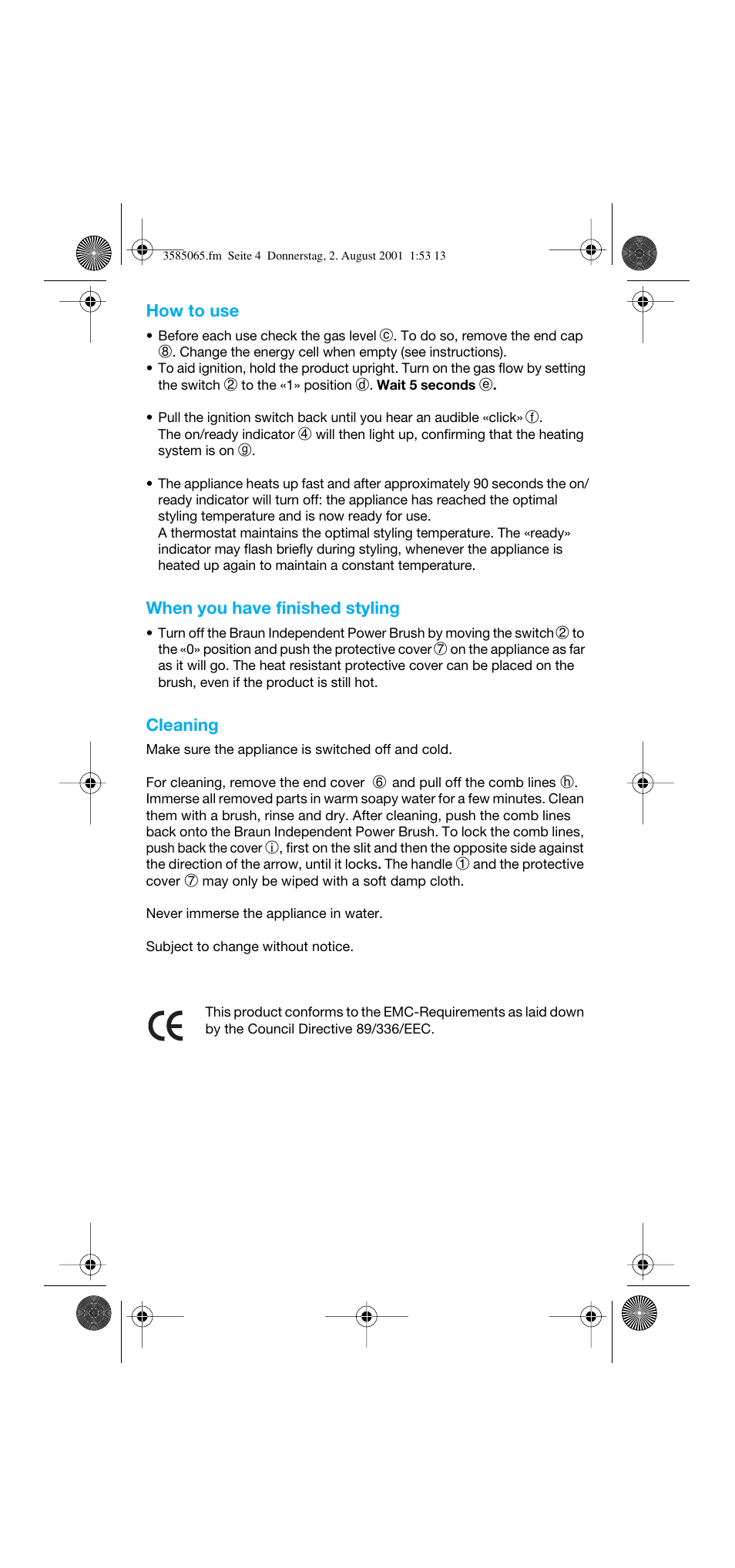 Braun HS 3 User Manual | Page 4 / 6