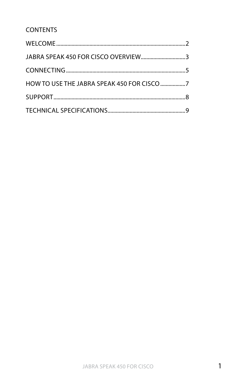 English | Jabra SPEAK 450 for CISCO User Manual User Manual | Page 2 / 11