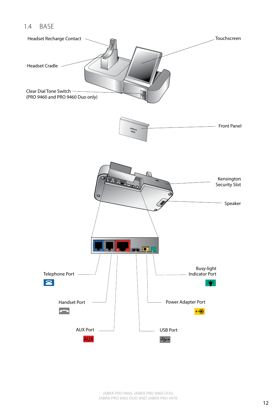 4 base, English | Jabra PRO 9470 User Manual User Manual | Page 12 / 41