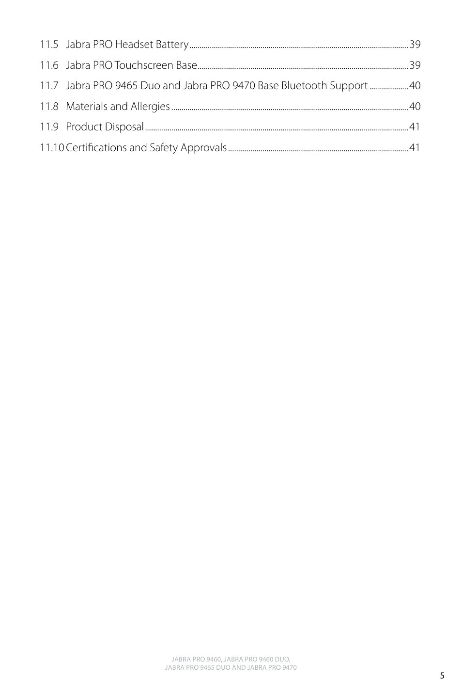 Jabra PRO 9470 User Manual User Manual | Page 5 / 41