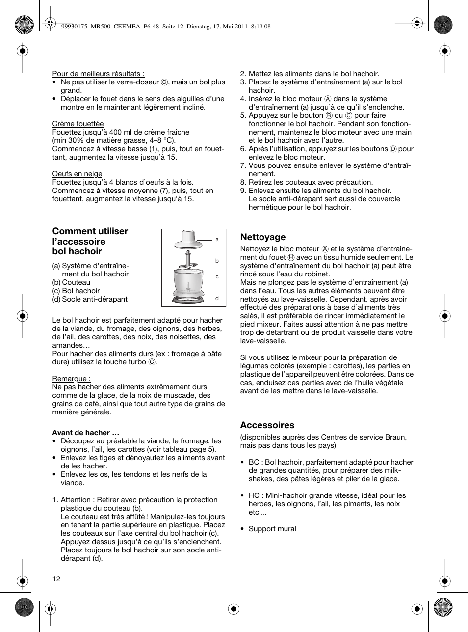 Braun Multiquick 5 MR 500 User Manual | Page 11 / 45