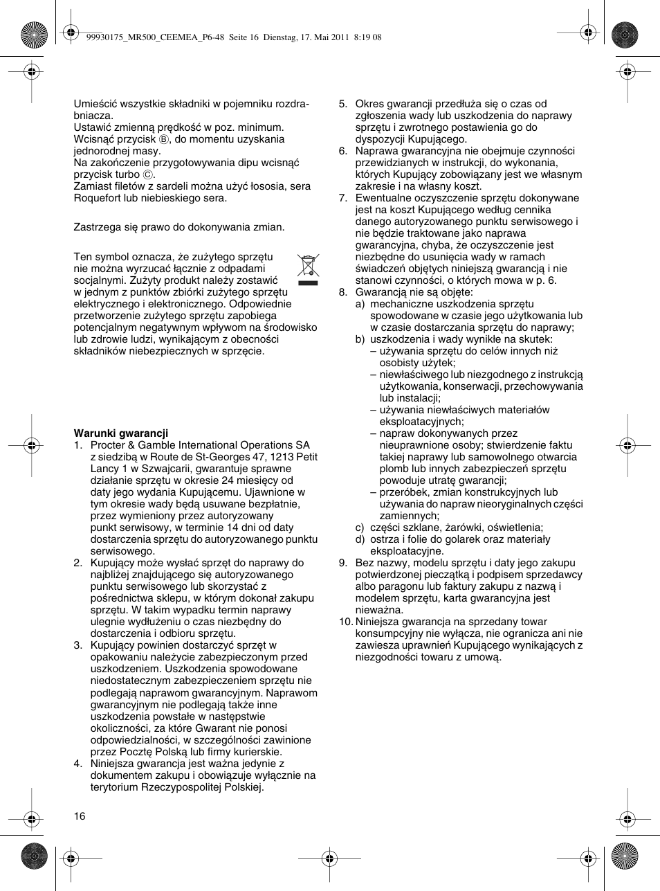 Braun Multiquick 5 MR 500 User Manual | Page 15 / 45