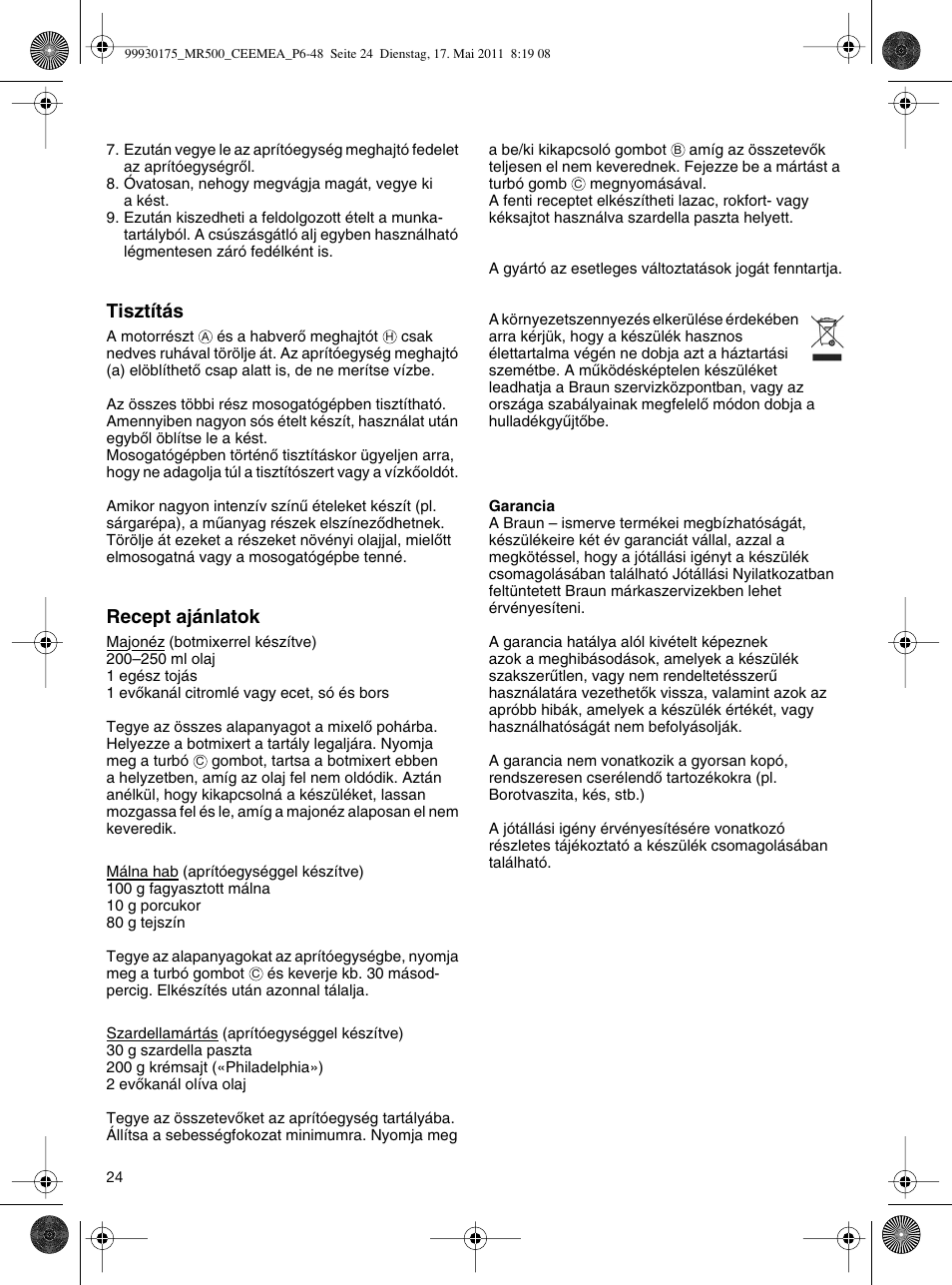 Braun Multiquick 5 MR 500 User Manual | Page 23 / 45