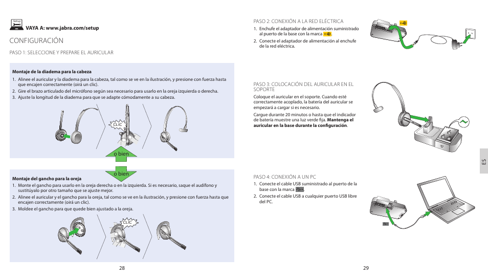 Configuración | Jabra PRO 9450 Duo Quick Start Guide User Manual | Page 17 / 27