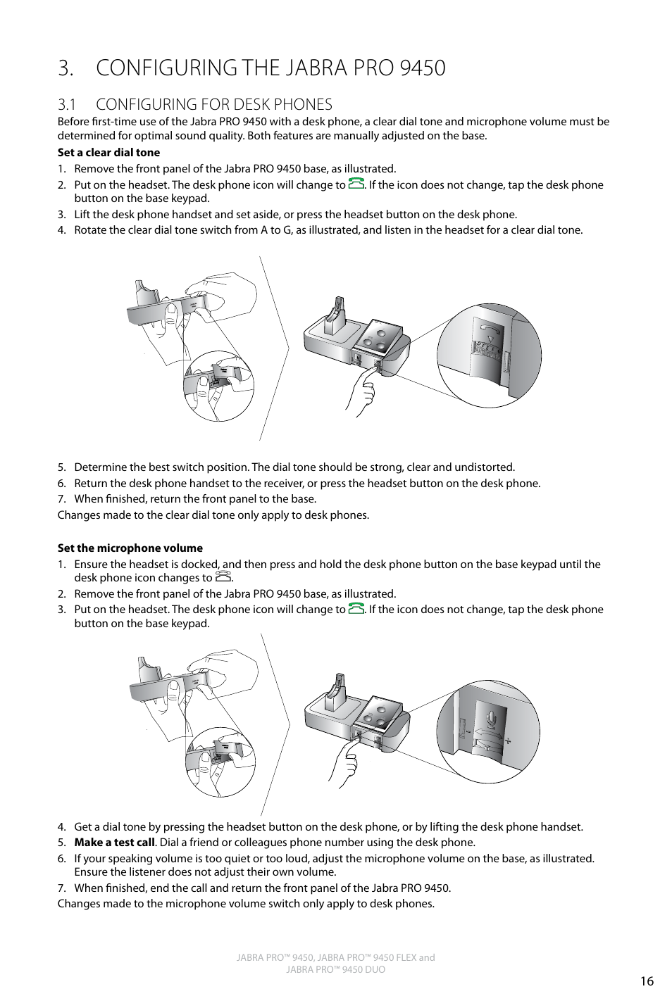Configuring the jabra pro 9450, English, 1 configuring for desk phones | Jabra PRO 9450 Duo User Manual User Manual | Page 15 / 34