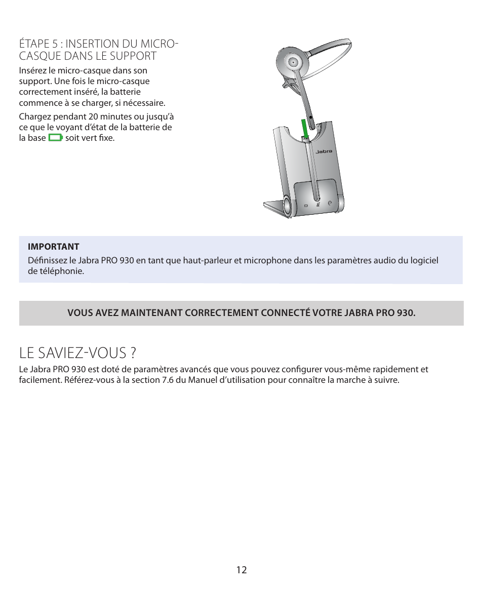Le saviez-vous | Jabra PRO 930 Quick Start Guide User Manual | Page 15 / 35