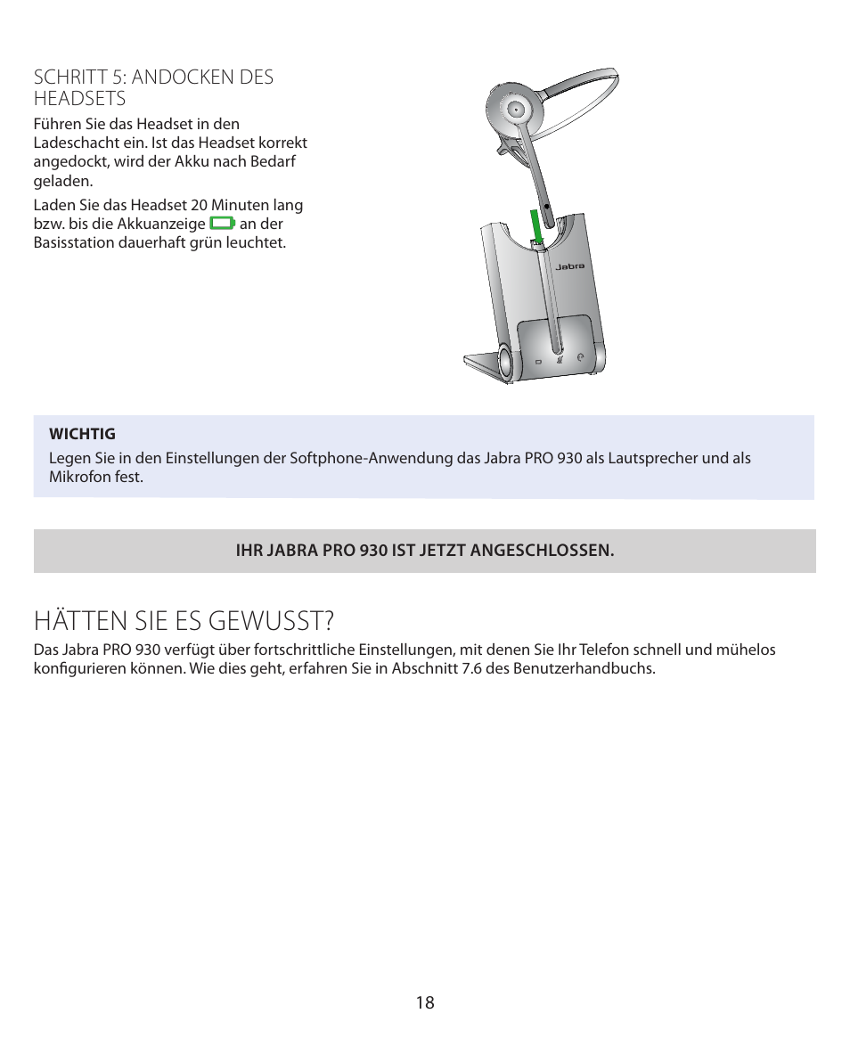 Hätten sie es gewusst | Jabra PRO 930 Quick Start Guide User Manual | Page 21 / 35