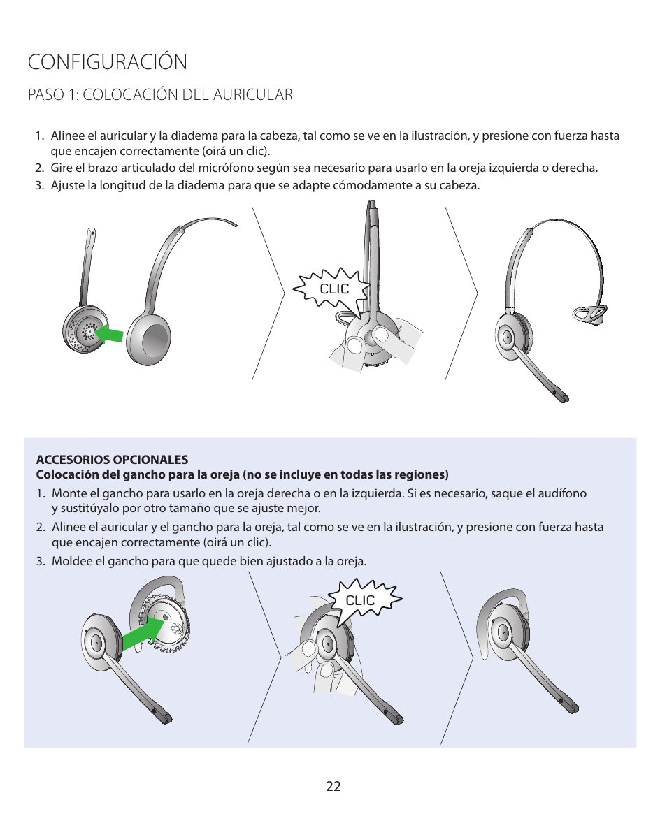 Configuración | Jabra PRO 930 Quick Start Guide User Manual | Page 25 / 35